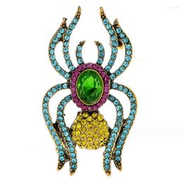 Brooches Donia Jewellery European And American Fashion Spider Alloy Micro-Inlaid Rhinestone Luxury Retro Insect Pin.