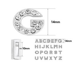 1300pcslot 10mm AZ Bling full rhinestones Slide letter Charms DIY Alphabet fit for 10MMdiy wristband keychains8235292