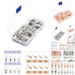 GPS GPS 60pcs Bolt Holes Tinned Car Copper Cable Lug Battery Wire Kit Connector Group Terminal SC6-6 SC16-8 GPS GPS