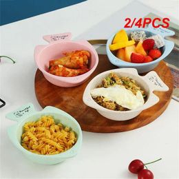 Bowls 2/4PCS Rice Bowl Household Wheat Straw Without Burrs Strong And Firm Smooth Round Kitchen Tableware Supplementary