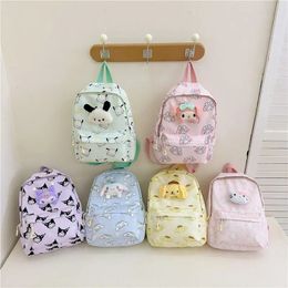 Anime Sanrioed Shoulder bag Cinnamoroll Melody Kuromi Children Backpack Cartoon Cute School Bag Birthday Gift for Friend 240407