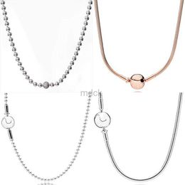 Pendant Necklaces Beads Pave Rose Gold Sphere Clasp ESSENCE Collection Beaded Necklace For 925 Sterling Silver Bead Charm Europe DIY Jewelry 240419