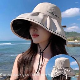 Wide Brim Hats Fisherman Hat 2024 Anti-Sun Adjustable Beach Breathable Trendy Bucket Gift