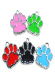 50pcs HC356 Pretty Enamel Cat DogBear Paw Prints hang pendant fit Rotating Key Chain Keyrings bag Jewelry Making8453491