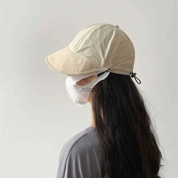 Ball Caps Upgraded Quick-drying Baseball Cap Japanese Women Hang Masks Sun Protection Hats Summer Light Caps Breathable Outdoor Sunscreen