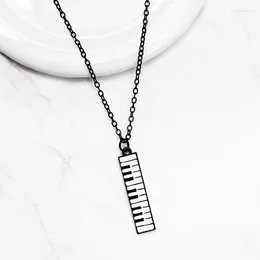 Chains Piano Keyboard Pendant Necklace Electronic Organ Black White Music For Women Kids Choker Jewelry Gifts