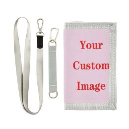 Clips Boy' Girl' Short Lanyard Small Wallets Student Triple Fold Card Holder Girl ID Bag Card Holder Coin Purse Ladies Custom Wallets