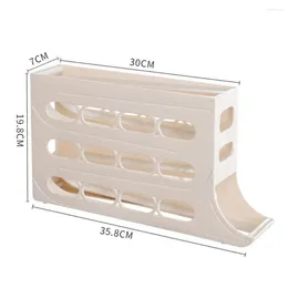 Storage Bottles Egg Carton With Railing Protection 4-layer Rolling Rack Capacity Fridge Box For 30 Refrigerator