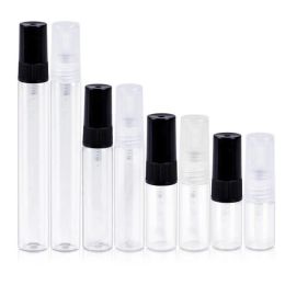 wholesale 2ml 3ml 5ml 10ml Glass Mist Spray Bottle Refillable Perfume Bottles Empty Sample Vial Portable Travel Cosmetic Container LL
