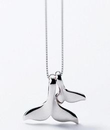 Pendant Necklaces Silver Double Whale Tail amp Pendants For Women Flyleaf Creative Lady Fine Wedding Party Jewelry Valentine395095737