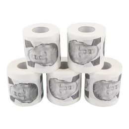 Neuheit Donald Trump Toilettenpapier Roll Mode lustige Humor Gag Geschenke Küche Badezimmer Holz Zellstoff Tissue bedruckte Toilettenpapier Servietten Servietten