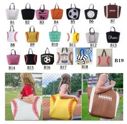 Canvas Bag Baseball Tote 19 Styles sportväskor Casual Softball Bag Football Soccer Basketball Canvas Totes Home Storage Påsar