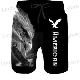 Men's Shorts Beach Shorts Cool Men White Bald Eagle Animal Camouflage Print Swimsuit Daily Casual Outdoor Strt Style Short Pants Trunks T240419