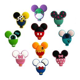 Anime charms wholesale childhood memories cute mouse bow headband cartoon charms shoe accessories pvc decoration buckle soft rubber clog charms fast ship