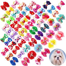 Dog Apparel Pet Hair Bowknot Multifarious Dress-up Small Dogs Cats Bows Rubber Bands Grooming Accessories