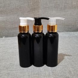 Storage Bottles 50pcs 100ml Black PET Lotion Pump Bottle Empty Shampoo Sub-bottling Essential Oil Container With Gold Silver Dispenser