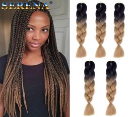 Crochet Braids Hair Kanekalon Two Tone Ombre Green Coloured Hair Braids Jumbo Ombre Synthetic Braiding Hair Extensions for Box 24 I3800132