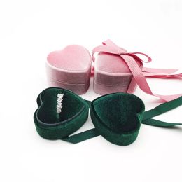 Velvet Jewellery Box Heart Shaped Ring Boxes Rings Earrings Necklace Storage Cases for Proposal Engagement Wedding 11 LL