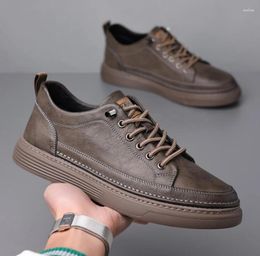 Casual Shoes Italian Genuine Leather Men's Lace Up Oxford Outdoor Jogging Office Dress Sneakers 2024 Man