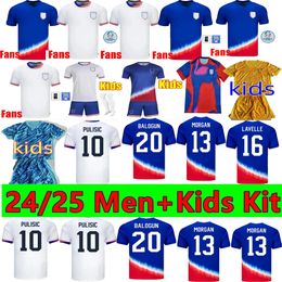 2023 2024 2025 United states PULISIC Soccer Jerseys McKENNIE REYNA McKENNIE WEAH SWANSON USAs 23 24 25 MORGAN RAPINOE Men kids kit Football Shirt