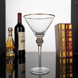 Wine Glasses European Style Gold Rimmed Twist Drill Glass Cocktail Luxury Party Bar High Foot Open Handmade