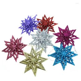 Christmas Decorations 1 PC Gold Powder Five-layer Multi Angle Star Xmas Tree Present Adornments DIY Party Production Accessories