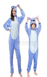 Stitch Onesies Adult Pyjamas Unisex Blue Pink Stich Cosplay Party Wear Anime Pijama Boys Girls Pyjamas Kids Women Sleepwear 2109154956796