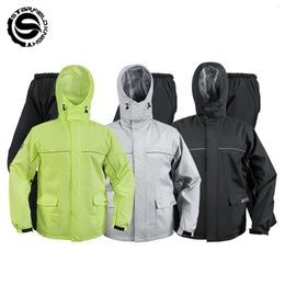 Raincoats Green Motorcycle Raincoat Suit Waterproof Motocross Comfortable Breathable Motorbike Reflective