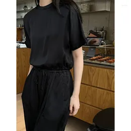 Women's T Shirts Loose 2024 Fashion For Women Viscose Shirt Summer Short Sleeve Crop Top