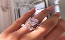 Victoria Wieck Luxury Jewellery Couple Rings 925 Sterling Silver Big Oval Cut White Topaz CZ Diamond Gemstones Women Wedding Engagem8206837