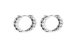 Hoop Huggie Stainless Steel Cuban Chain Link Men Punk Rock Earrings Jewellery Gift For Him1232853