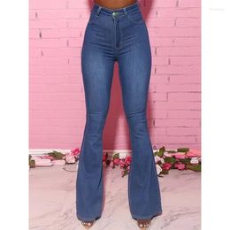 Women's Jeans Tight Stretch Flared Pants High Waisted Women Washed Zipper Ankle Length Denim Straight Leg Ladies