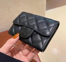 Caviar Mini Coin Purses Wallets for Womens Mens Classic Luxurys Short Card Holder Real Leather Designer Bag2191908