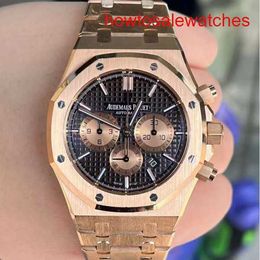 Womens AP Wrist Watch Epic Royal Oak Series 26331OR Rose Gold Coffee dial Mens Fashion Leisure Business Sports Chronograph Mechanical Watch