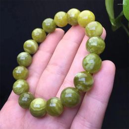 Link Bracelets 12mm Natural Hsiuyen Jade Bracelet Women Elegant Round Green Grape Stone Charm Yoga Strand Bangles Female Jewellery Gift