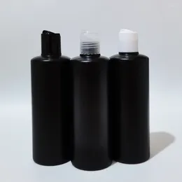 Storage Bottles 20pcs 300ml Empty Black HDPE Plastic Shampoo With Disc Lid Shower Gel Liquid Soap Facial Cleanser Cosmetic Packaging