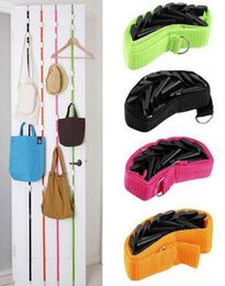 Hooks Rails Over Door Straps Hanger 8 Adjustable Hat Bag Clothes Coat Rack Organizer7740776