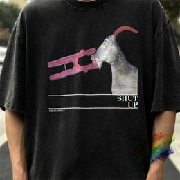 Men's T-Shirts Vintage SAINT MICHAEL Goat Print T-Shirt Men Women High Quality Oversized Tee Tops Streetwear T Shirt J240419