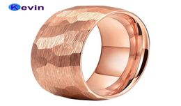 Rose Gold Hammer Ring Tungsten Carbide Wedding Band For Men Women MultiFaceted Hammered Brushed Finish 6MM 8MM Comfort Fit5321540
