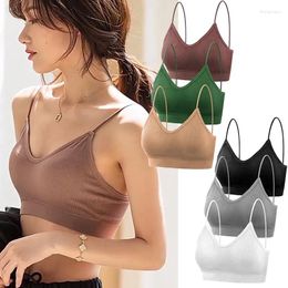 Women's Tanks Korean Four Seasons Sweetly Backed Colourful Underwear Girls Made Of Pure Cotton Gathered With No Marks Or Steel Rings On The