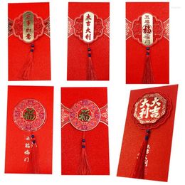 Gift Wrap Chinese Knot Fringed Red Envelope Year Festive Bag