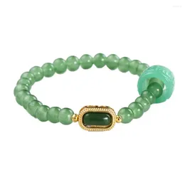 Link Bracelets Handmade Jewellery Lady Energy Meditation Women Imitation Jade Bracelet Retro Korean Style Apparel Accessories