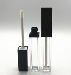 High Quality 8ML Square Black Empty Lip Gloss Tubes Liquid Lip Gloss Bottle Clear Lipgloss Refillable Bottles Container Makeup Pac8523492