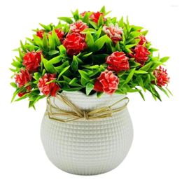 Decorative Flowers Durable Fake Plants Elegant Artificial Potted With 31 Flower Heads For Home Office Decor Faux Floral Bonsai Room