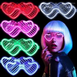 Party Decoration LED Luminous Glasses Neon Love Shape Flashing Halloween Christmas Glow Po Props