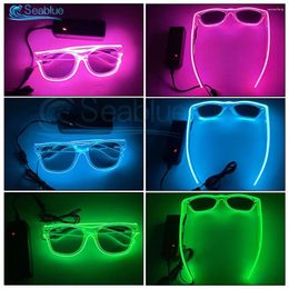 Party Decoration 1Pcs Light Up LED Glasses Glow Sunglasses EL Wire Neon In The Dark Supplies Favours For Kids Adults