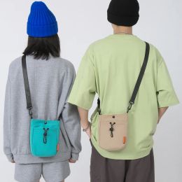 Buckets Japanese Women Messenger Bags Canvas Bags Cute Girls Phone Pouch Purse Casual Soild Colour Small Shoulder Crossbody Bag Handbag