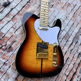 Classic brand electric guitar, original solid wood, tiger skin pattern, quality accessories, free delivery