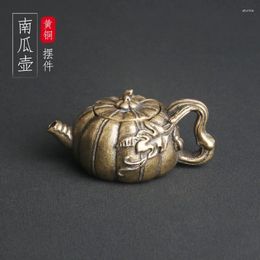 Necklace Earrings Set Ancient Pure Brass Pumpkin Teapot Table Top Tea Ceremony Pet Miscellaneous