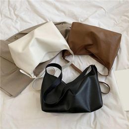 Shoulder Bags Women's Messenger Bag Vintage Korean Solid Color One Underarm Soft Leather Crossbody For Women